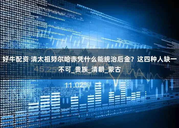 好牛配资 清太祖努尔哈赤凭什么能统治后金？这四种人缺一不可_贵族_清朝_蒙古